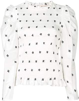 Ulla Johnson Leonis embroidered taffeta blouse