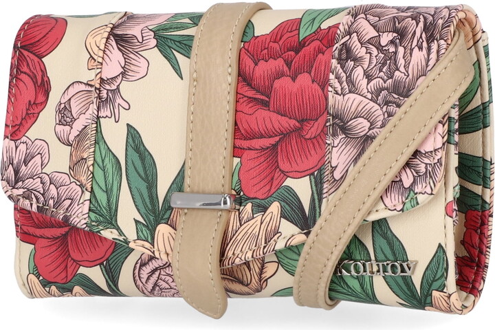 Koltov Women Vegan Leather Ivy Mini Crossbody, Primrose /Chino