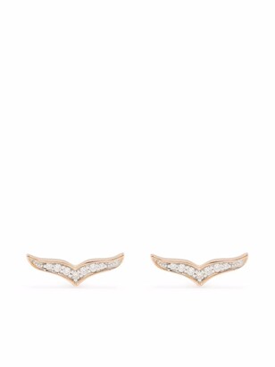 ginette_ny 18kt Rose Gold Diamond Wise Stud Earrings