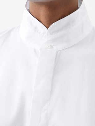 eskandar Stand-collar Cotton-poplin Shirt - White
