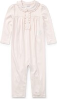 Thumbnail for your product : Ralph Lauren Kids Ruffle-Trim Pima Jersey Coverall, Size 3-12 Months