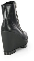 Thumbnail for your product : Robert Clergerie Old Robert Clergerie Leather Zipper Wedge Ankle Boots