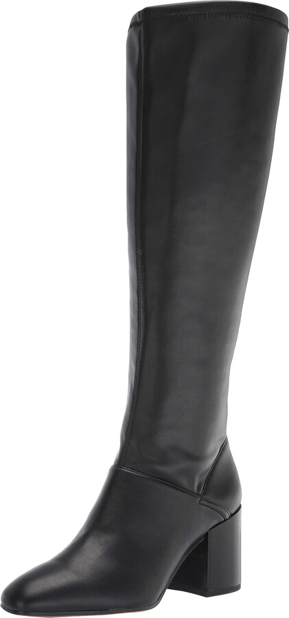 Franco Sarto Womens Tribute Knee High Heeled Boot Black Leather