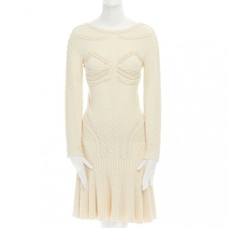 Alexander McQueen Ecru Wool Dress for Women
