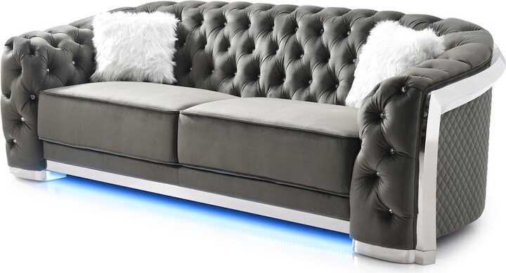 Glory Furniture Sapphire Sofa in Gray Color