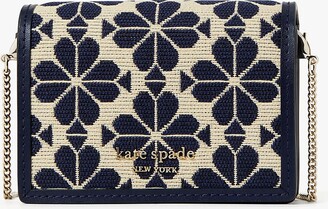 Spade Flower Jacquard Zip Slim Wallet