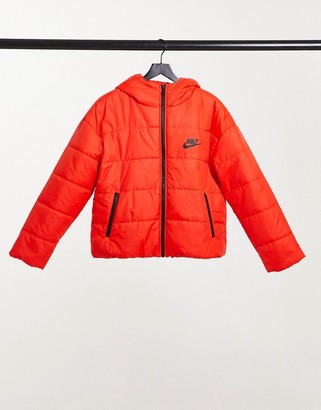 Nike Core synthetic-fill hooded puffer jacket in red - ShopStyle