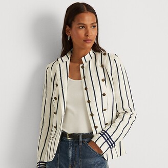 Lauren Ralph Lauren Ralph Lauren Striped Linen-Blend Blazer - ShopStyle
