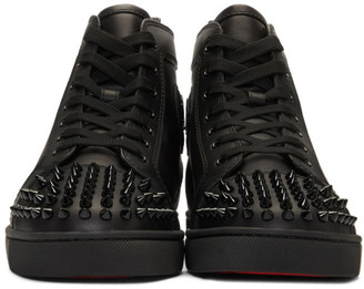 Christian Louboutin Black Lou Spikes High-Top Sneakers