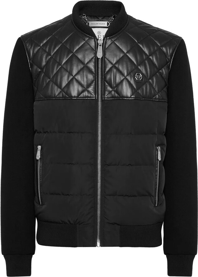 Philipp Plein Leather Bomber Jacket