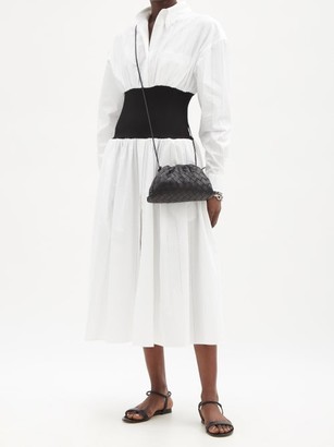 Alexandre Vauthier Elasticated-waist Cotton-poplin Midi Shirt Dress - White