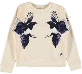Molo Marigold Sweat Shirt Mirror Magpies Birds