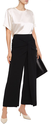 Roland Mouret Draped Knotted Stretch-crepe Wide-leg Pants