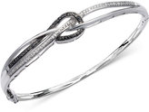 Thumbnail for your product : Macy's Black Diamond (1/5 ct. t.w.) and White Diamond Accent Knot Bangle Bracelet in Sterling Silver