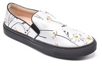 Giambattista Valli Flower Embroidered Slip-on Sneakers.