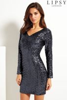 Thumbnail for your product : Lipsy Long Sleeve Glitter Bodycon Dress