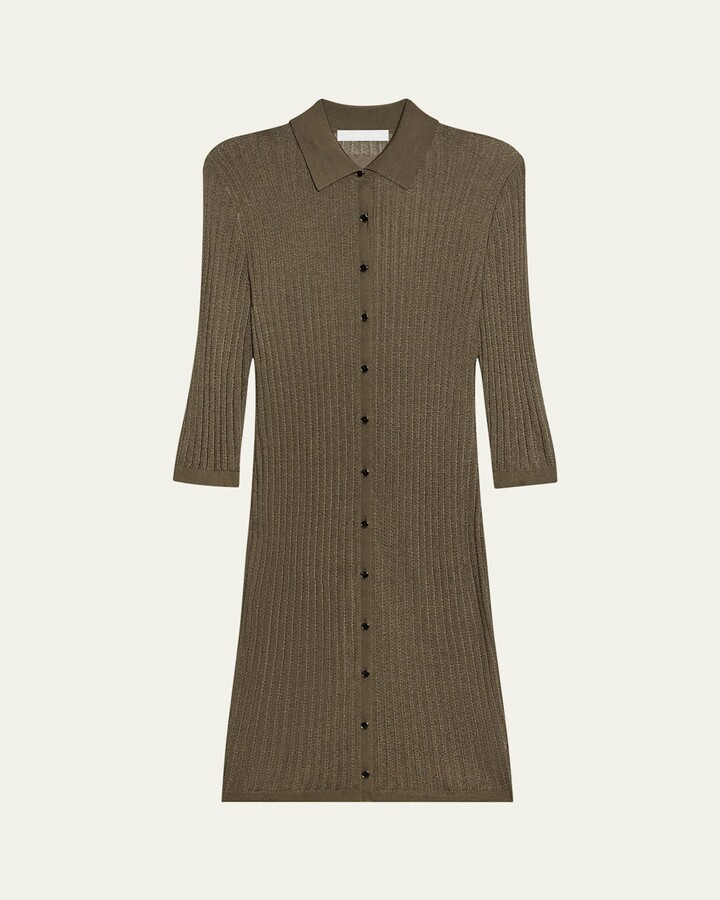 Helmut Lang Pointelle Polo Dress