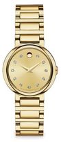 Thumbnail for your product : Movado Concerto Diamond & 18K Goldplated Stainless Steel Bracelet Watch