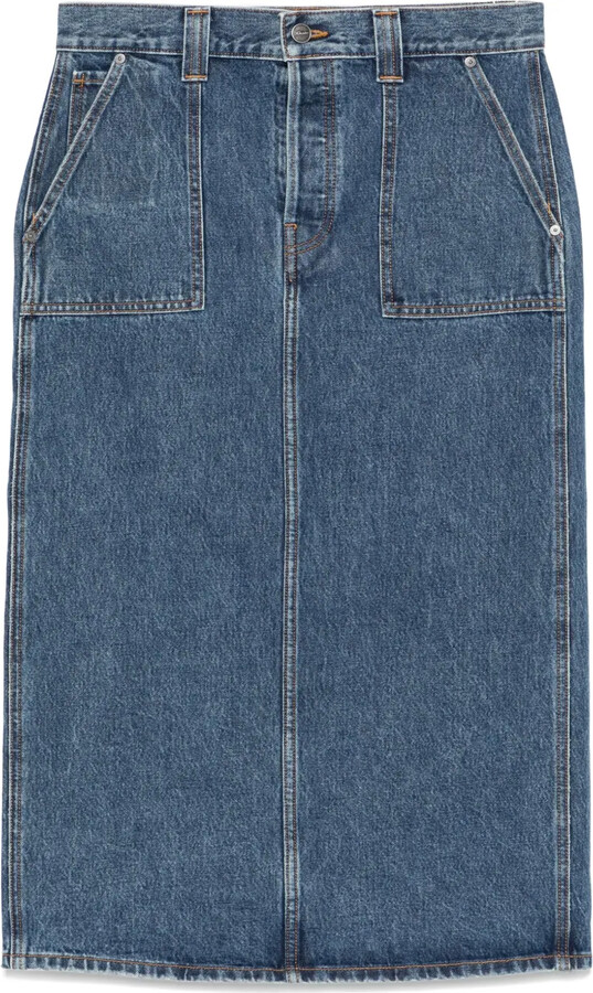 KHAITE Genevieve midi skirt