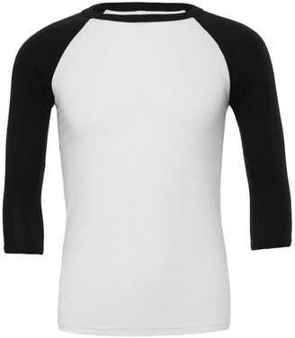 BELLA+CANVAS BELLA + CANVAS Canvas Mens 3/4 Sleeve Baseball T-Shirt (White/Black)