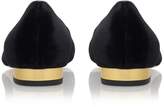 Thumbnail for your product : Charlotte Olympia Velvet Kitty Flat
