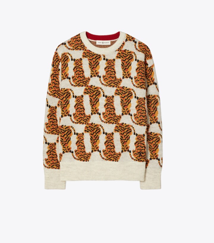 Tory Burch Tiger Jacquard Sweater - ShopStyle