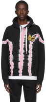 Thumbnail for your product : Palm Angels Black and Pink Tie-Dye Butterfly Hoodie