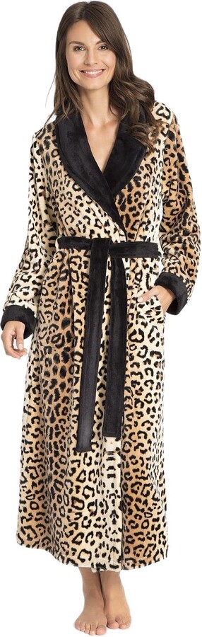 Glamour Secrets Taubert Ladies Leopard Print Dressing Gown - Luxury Quality  Womens Animal Print Robe (20) - ShopStyle