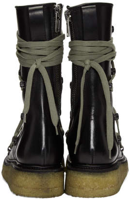 Rick Owens Black Lace-Up Creeper Boots