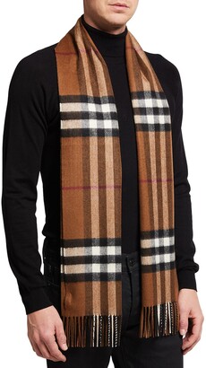 Burberry Men's Giant Check Cashmere Scarf - ShopStyle Scarves