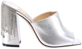 2 inch silver block heels
