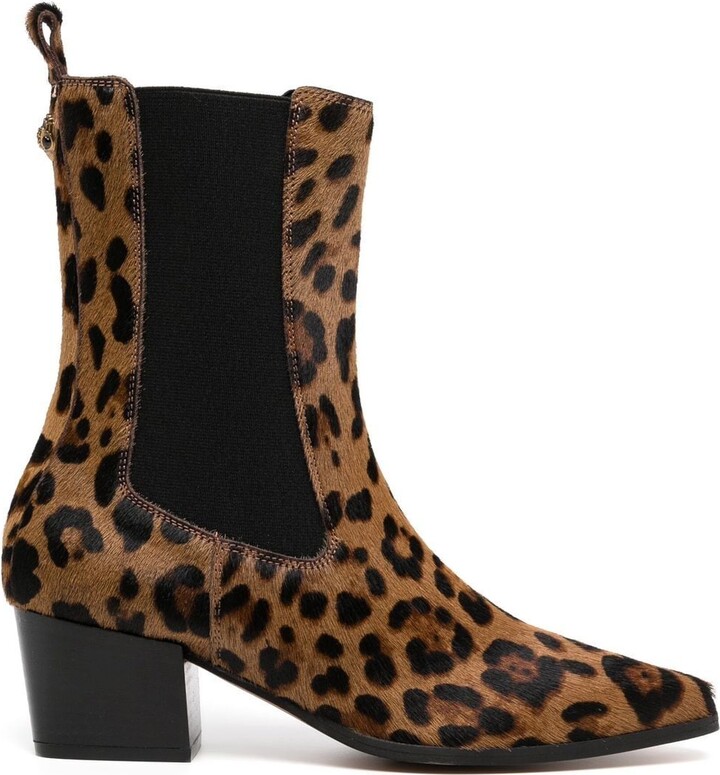 chelsea boots with leopard print