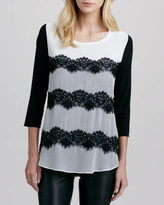 Thumbnail for your product : Bailey 44 Torn Valentine Lace-Stripe Top