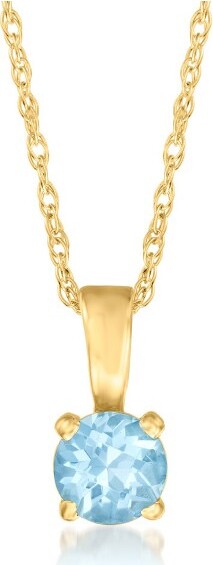 Ross-Simons PureCollectionbyRoss-Simons0.22CaratSwissBlueTopazPendantNecklacein14ktYellowGoldSize16