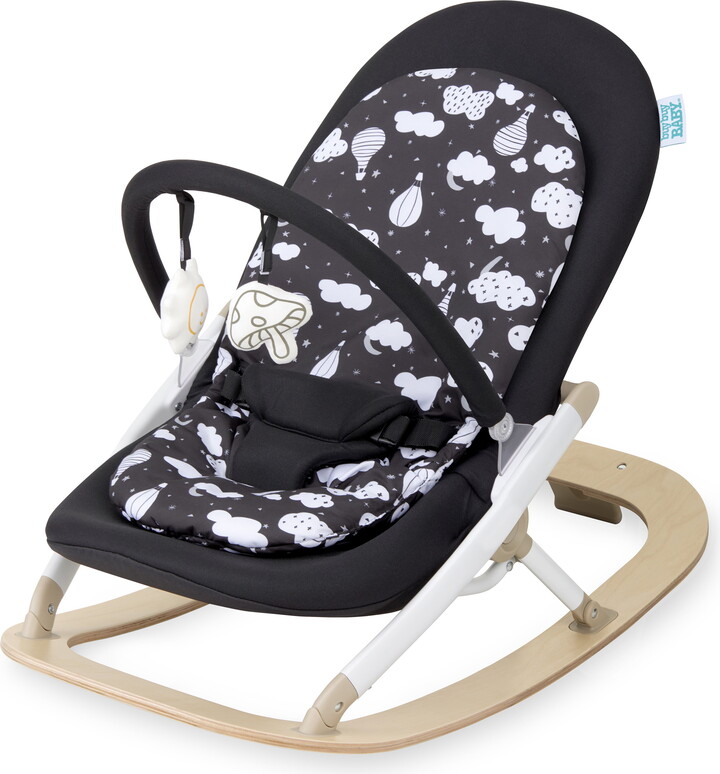 Dream On Me SleekSway Portable Rocker, Black White