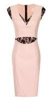 Dorothy Perkins Womens **Paper dolls Pink and Black Cutout Dress- Pink