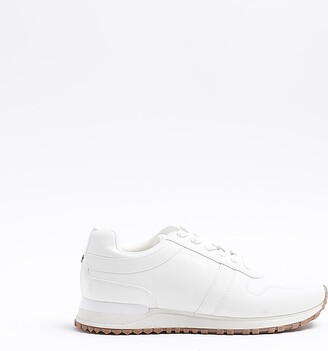River Island Mens White Embossed Trainers - ShopStyle