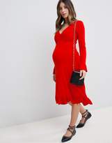 Thumbnail for your product : ASOS Maternity Midi Tea Dress With Frill Cuff