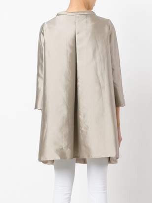 Armani Collezioni metallic concealed-placket coat