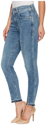 7 For All Mankind The Ankle Skinny w/ Seams Front Splits in Rockaway Beach Women's Jeans