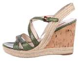 Thumbnail for your product : Prada Sport Embossed Cork Wedges