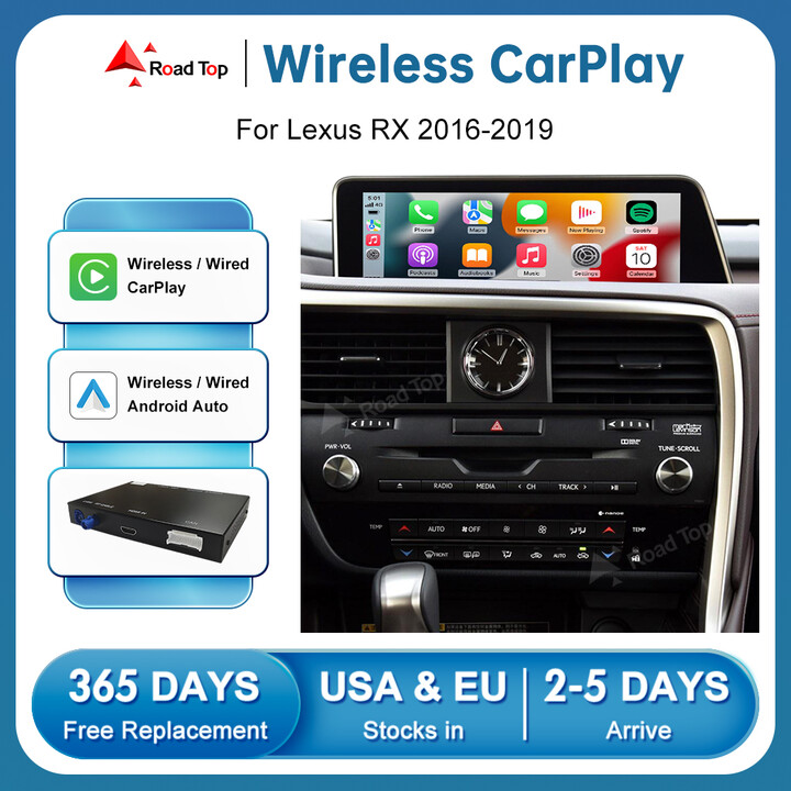 Road Top Wireless Apple CarPlay Module for Lexus RX 2016-2019, with Android Auto Mirror Link AirPlay Car Play Functions