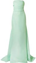 Thumbnail for your product : Monique Lhuillier Silk Strapless Gown - Mint