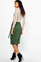 Thumbnail for your product : boohoo Pocket Front O Ring Belted Midi Skirt