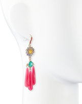 Thumbnail for your product : Lydell NYC Floral Crystal Chandelier Earrings, Pink/Green/Yellow