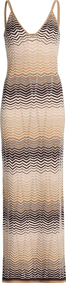 Women's Vuolo Chevron Knit Maxi Dress - Neutral Multi - Size XS