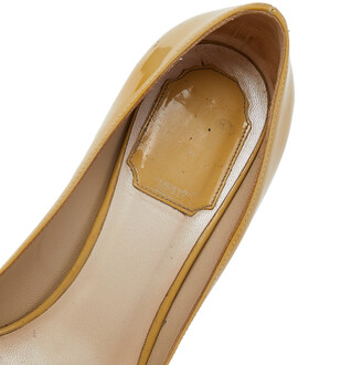 Christian Dior Yellow Patent Leather Round Toe Pumps Size 37