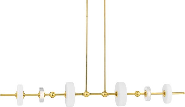 Hudson Valley Lighting Maynard LED Linear Chandelier in Brass Size: 6 light
