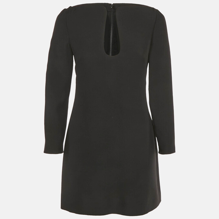 Valentino Black Crepe Keyhole Neck Detail Mini Dress S
