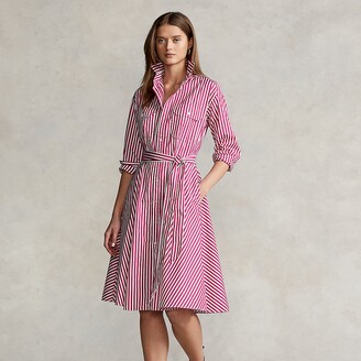 Ralph Lauren Striped Cotton Belted Shirtdress - ShopStyle Day Dresses